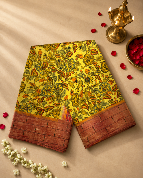 Handloom Triple Muniya Kalamkari Digital Print