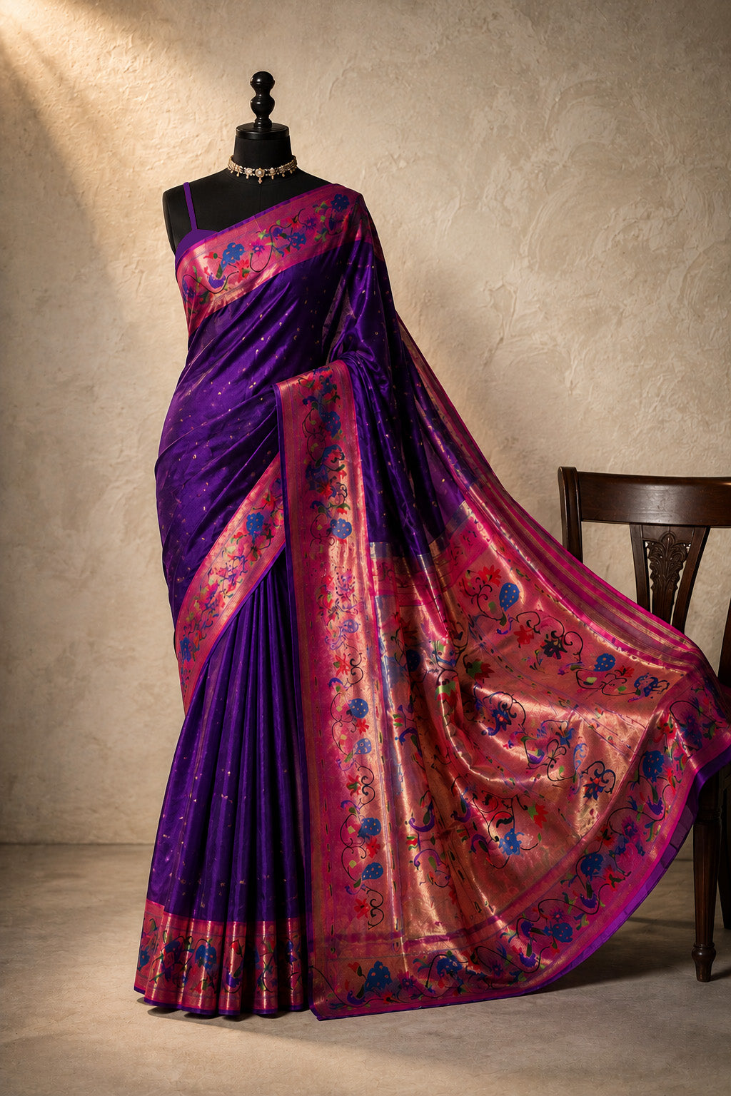 Hand + Machine Brocade Paithani