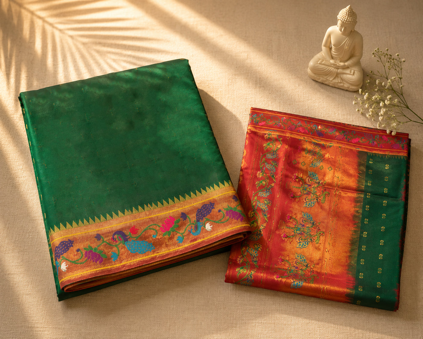 Pure Silk Brocade Paithani all over Butti