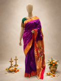 Pure Silk South Muniya border all over Butti Brocade Paithani