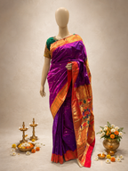 Pure Silk South Muniya border all over Butti Brocade Paithani