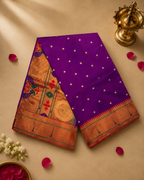 Pure Silk South Muniya border all over Butti Brocade Paithani