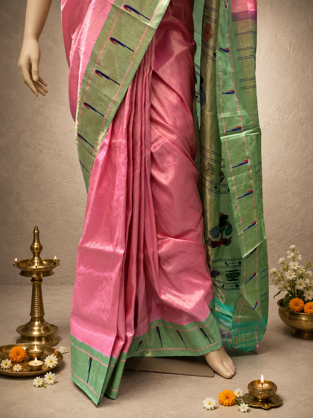 South Muniya all over Lining Rich Pallu Pure Silk