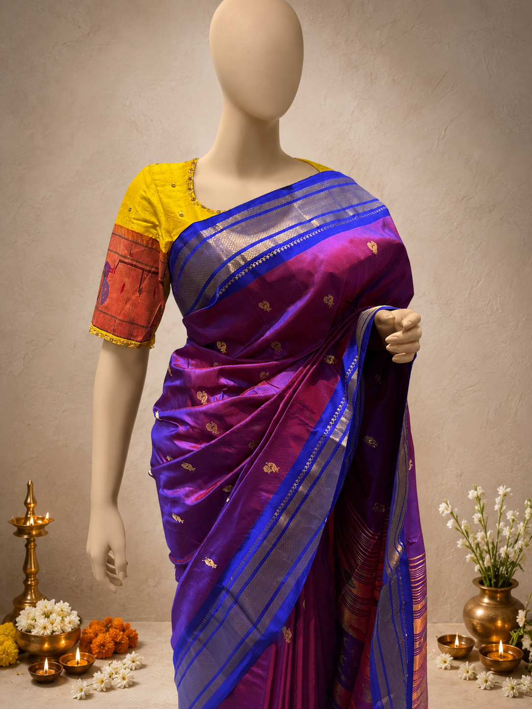 Traditional Border Fancy Pallu Handloom