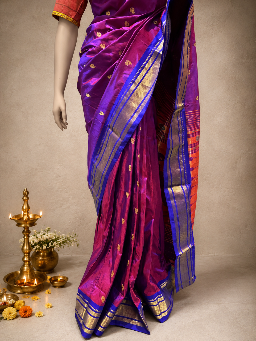 Traditional Border Fancy Pallu Handloom